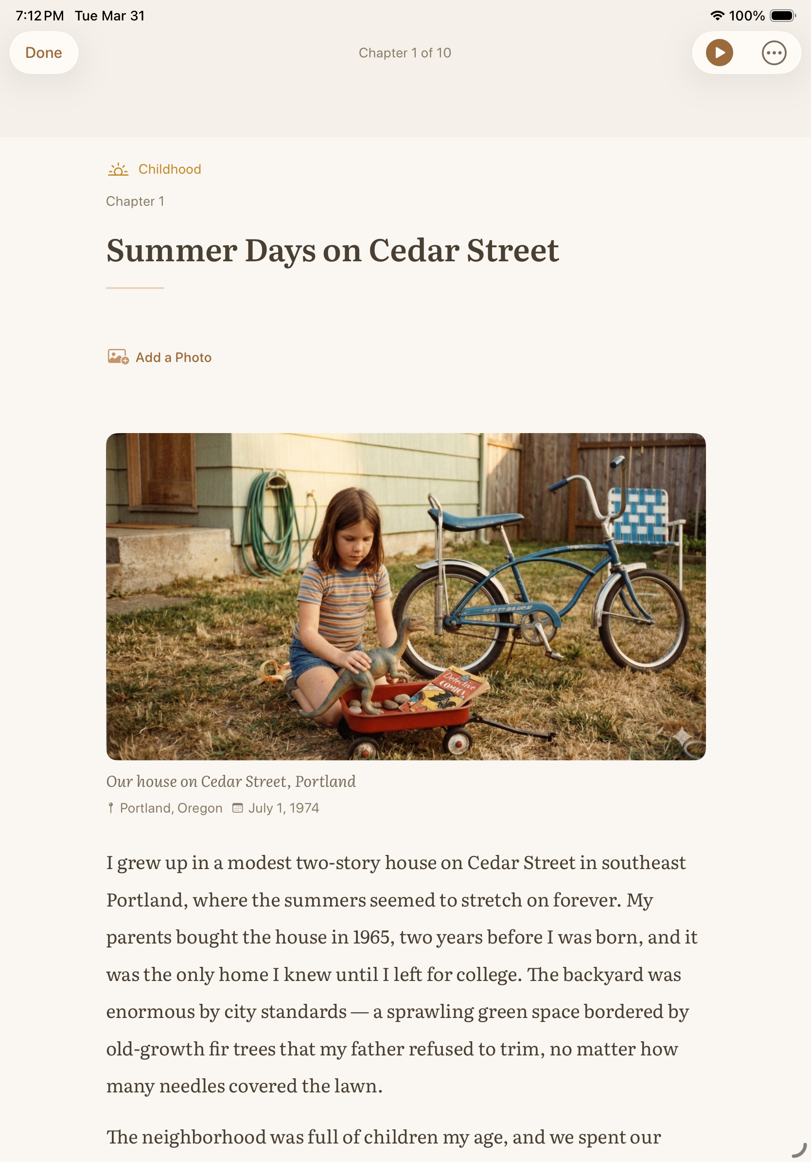 Lorelio chapter reader on iPad