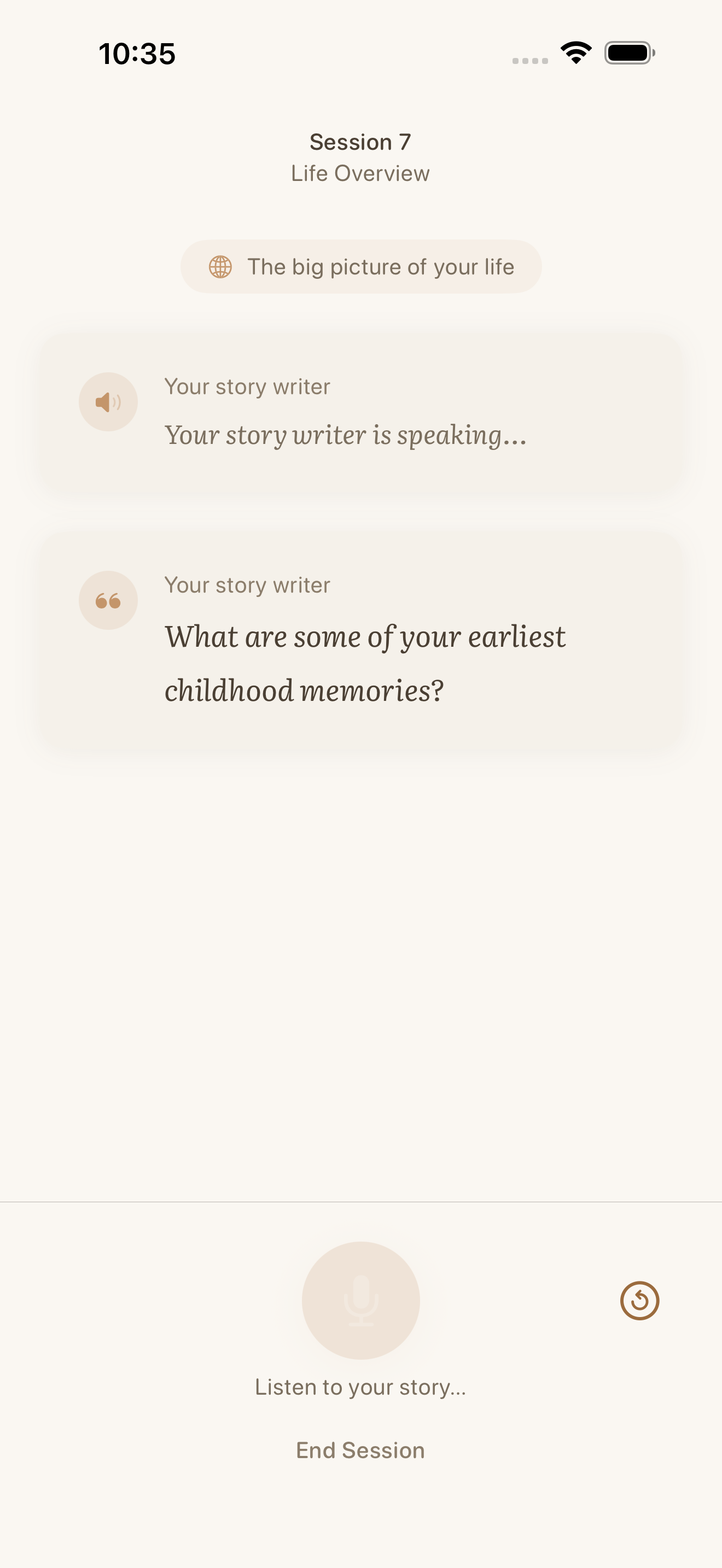 Guided voice interview